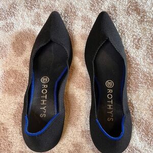 Rothy's Black and Blue Flats with Classic Design
